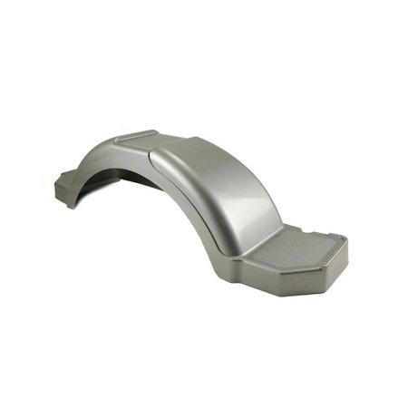 C.E. SMITH Fender, 37-3/8 in. x  8-7/8 in. x 9-1/2 in., w/ Step Pad & Skirt, 12 in. Tire, Grey, 300 lb wgt capacity 19502